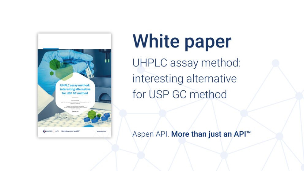 UHPLC assay method: interesting alternative for USP GC method